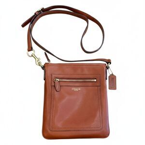 Coach Legacy Leather Swingpack Crossbody Bag British Tan Cognac